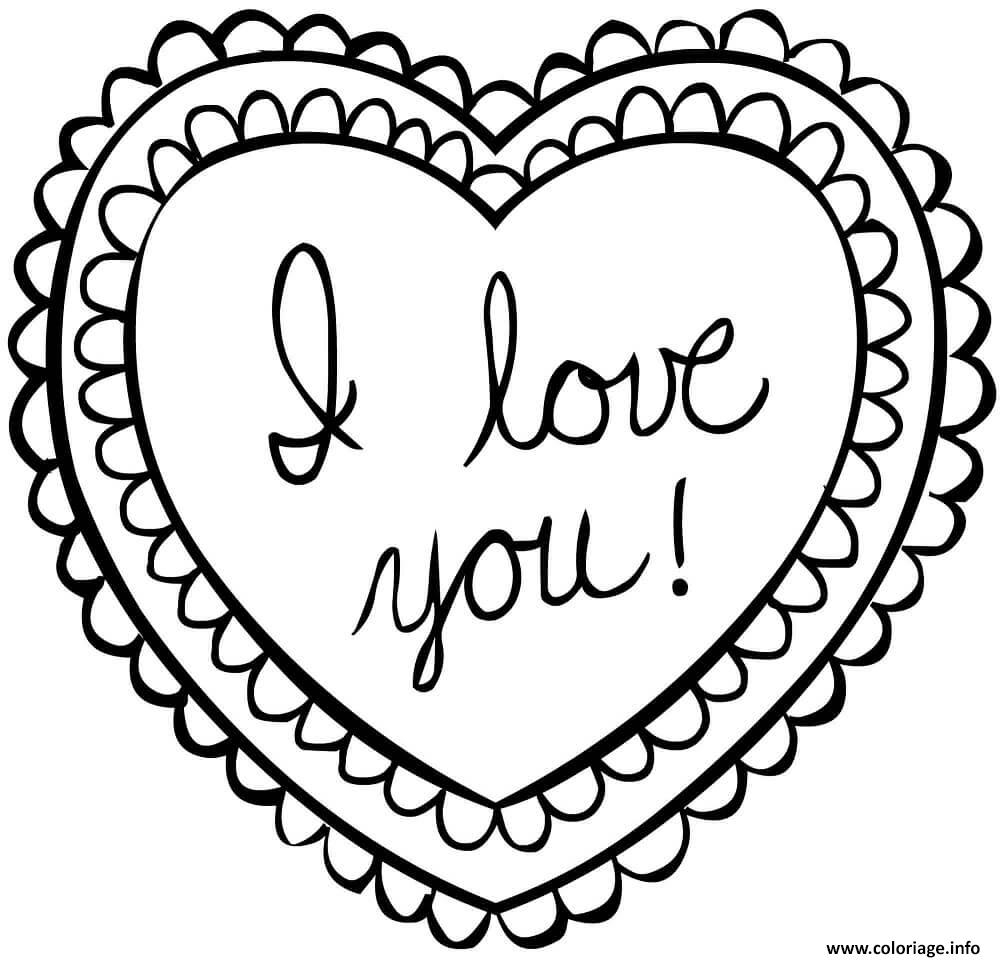 Coloriage Je Taime I Love You Coeur Dessin avec I Love Dessin