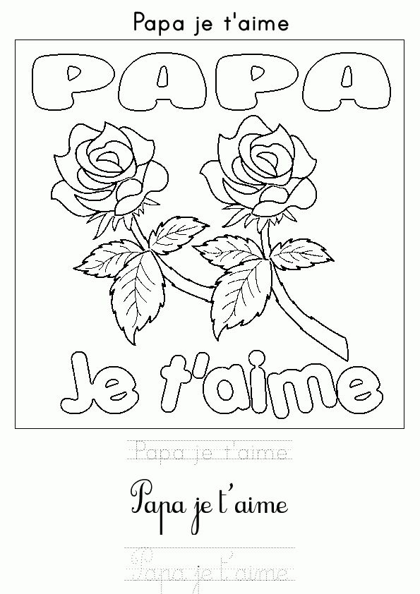 Coloriage Je T&amp;#039;Aime Papa | Coloring Pages, Free Printable destiné Coloriage Je T&amp;#039;Aime