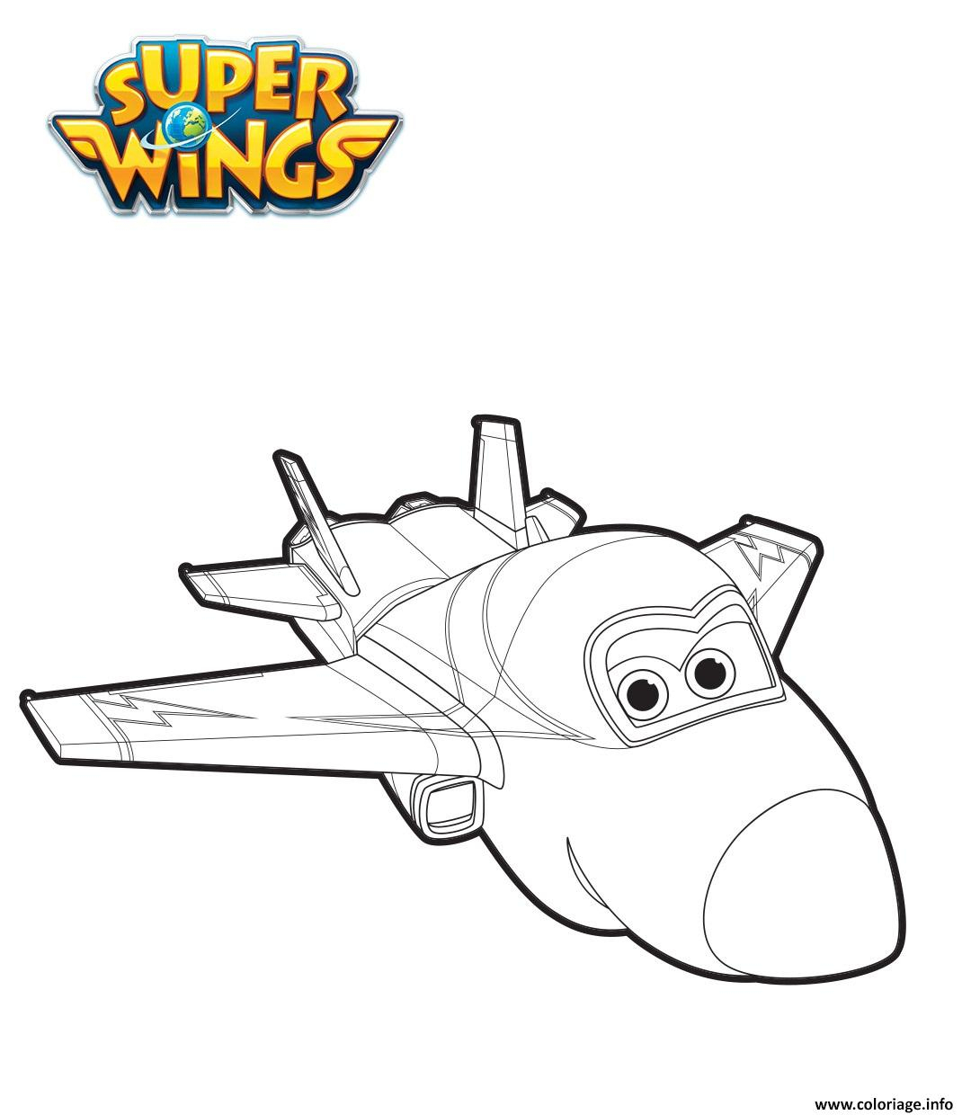 Coloriage Jerome En Mode Avion Dessin Super Wings À Imprimer serapportantà Dessin Animé Coloriage Super Wings