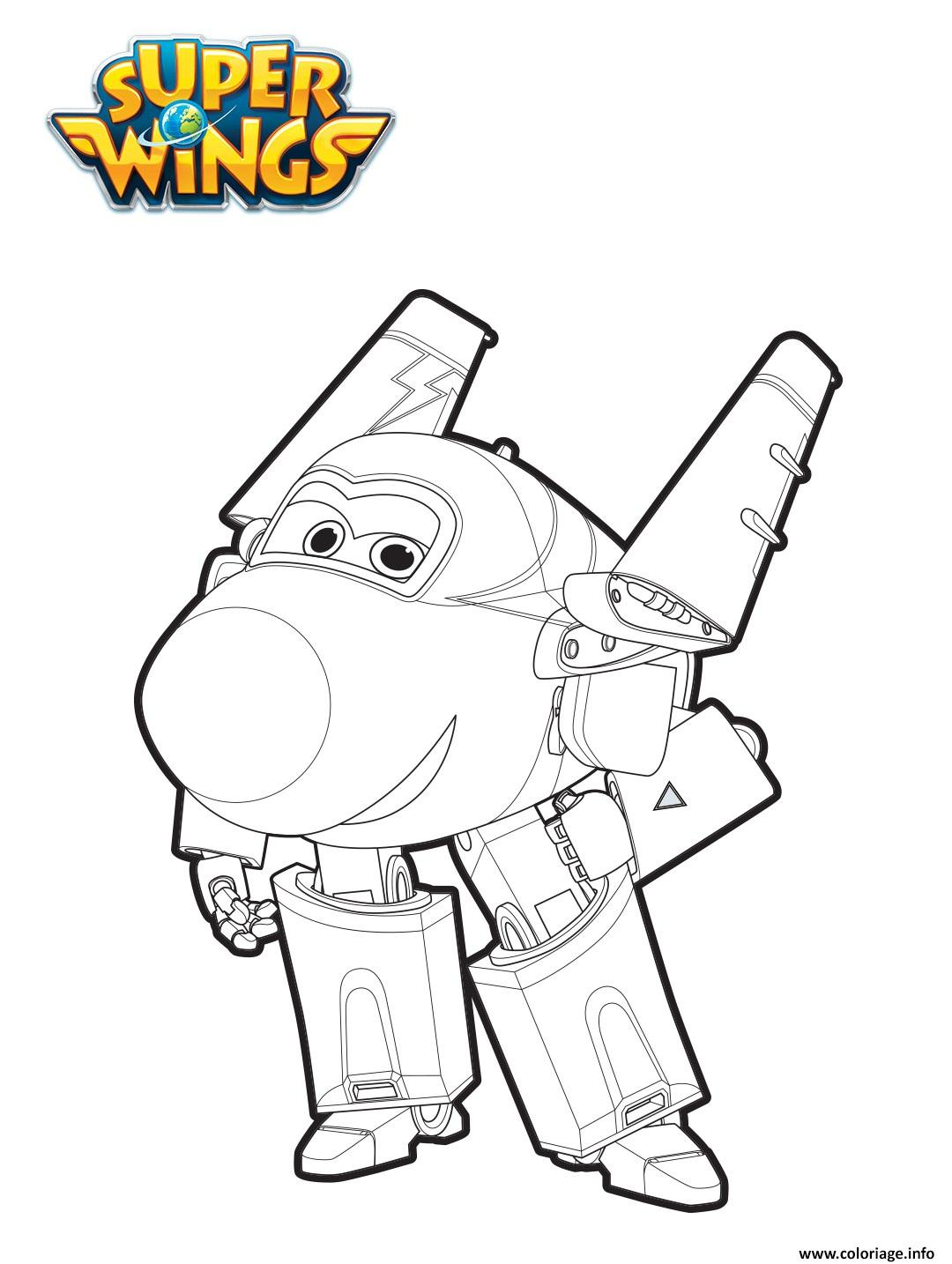 Coloriage Jerome En Mode Robot Dessin Super Wings À Imprimer tout Dessin Animé Coloriage Super Wings