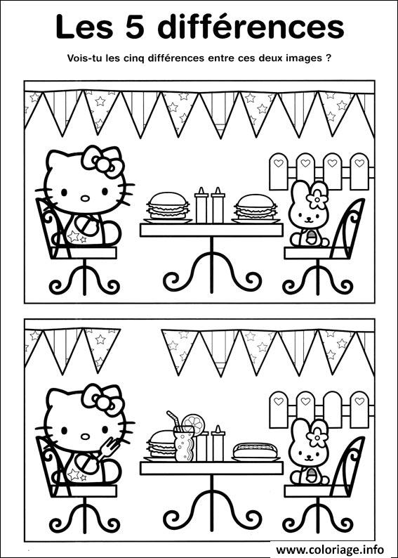 Coloriage Jeux A Imprimer Difference Hello Kitty Dessin concernant Coloriage 7 Ans À Imprimer