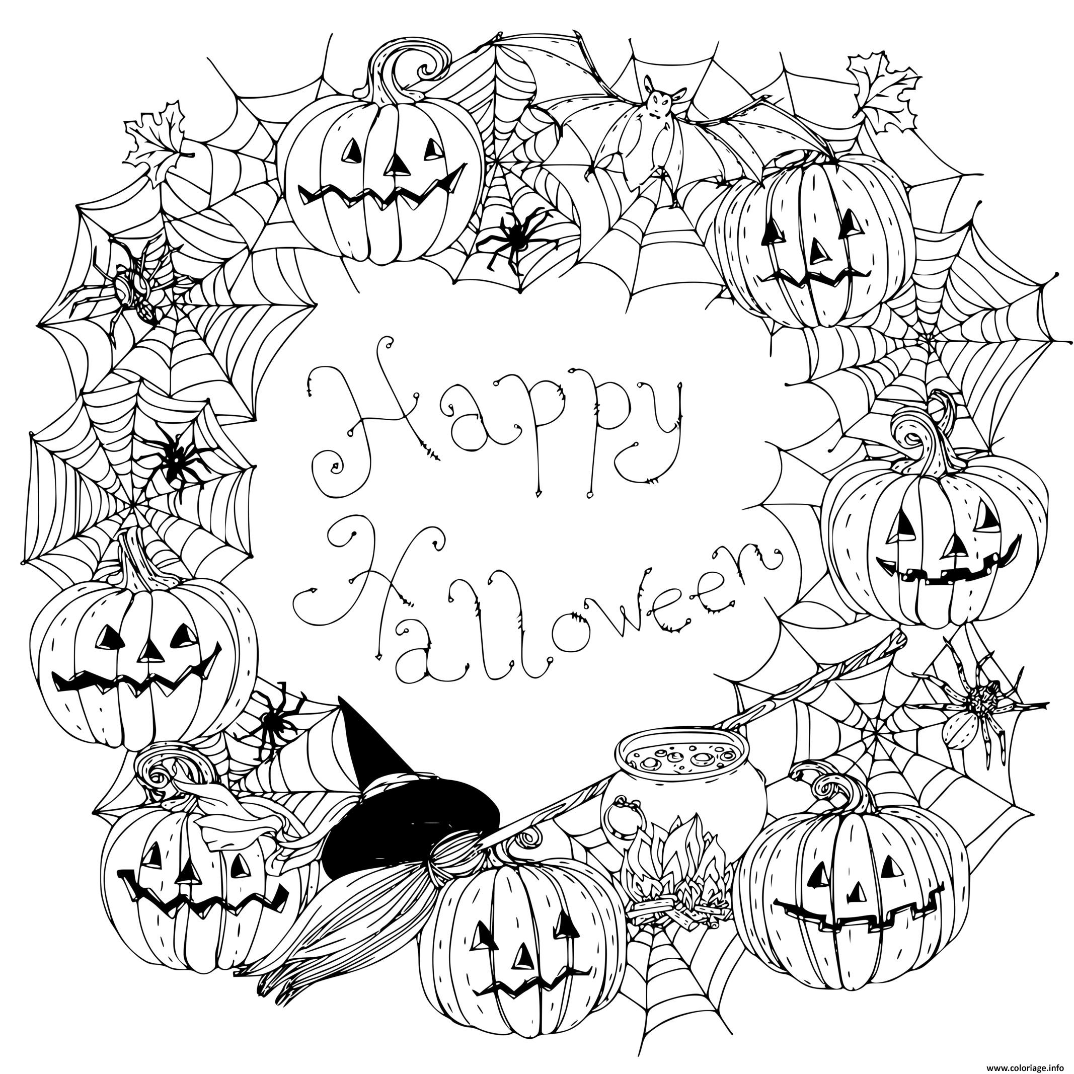 Coloriage Joyeuse Halloween Mandala Dessin Halloween À avec Dessin Coloriage Pdf