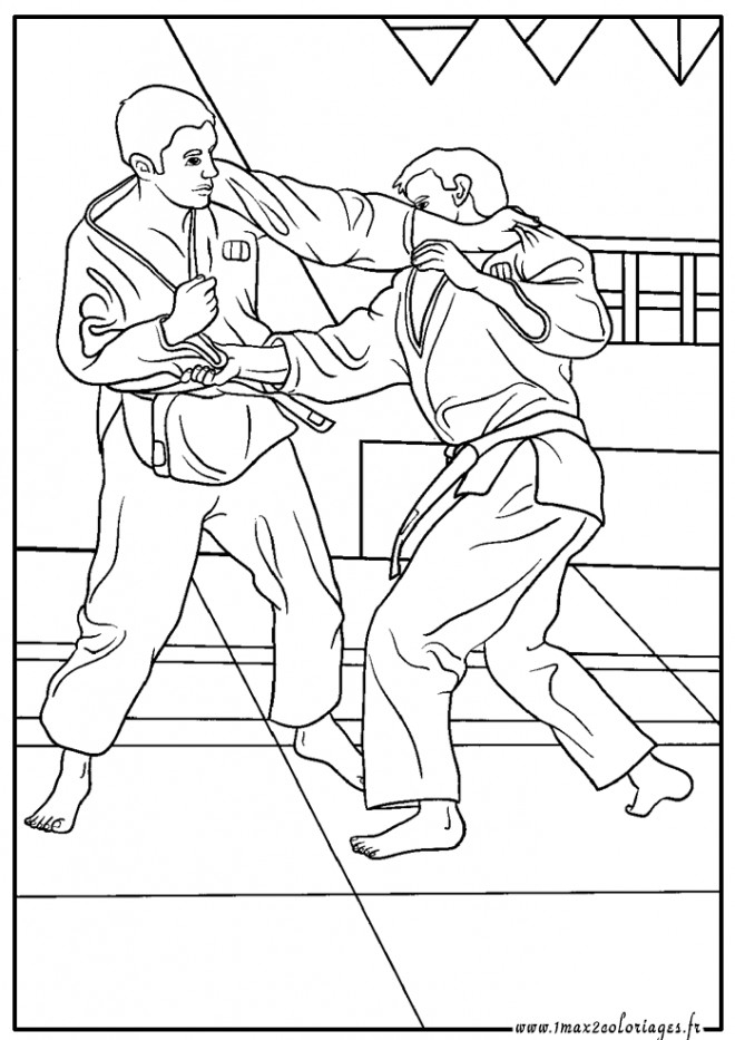 Coloriage Judo Gratuit À Imprimer Liste 20 À 40 encequiconcerne Dessin Animé De Coloriage