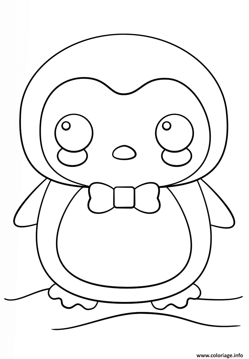 Coloriage Kawaii Pinguin Dessin Kawaii À Imprimer intérieur Coloriage Dessin Kawaii