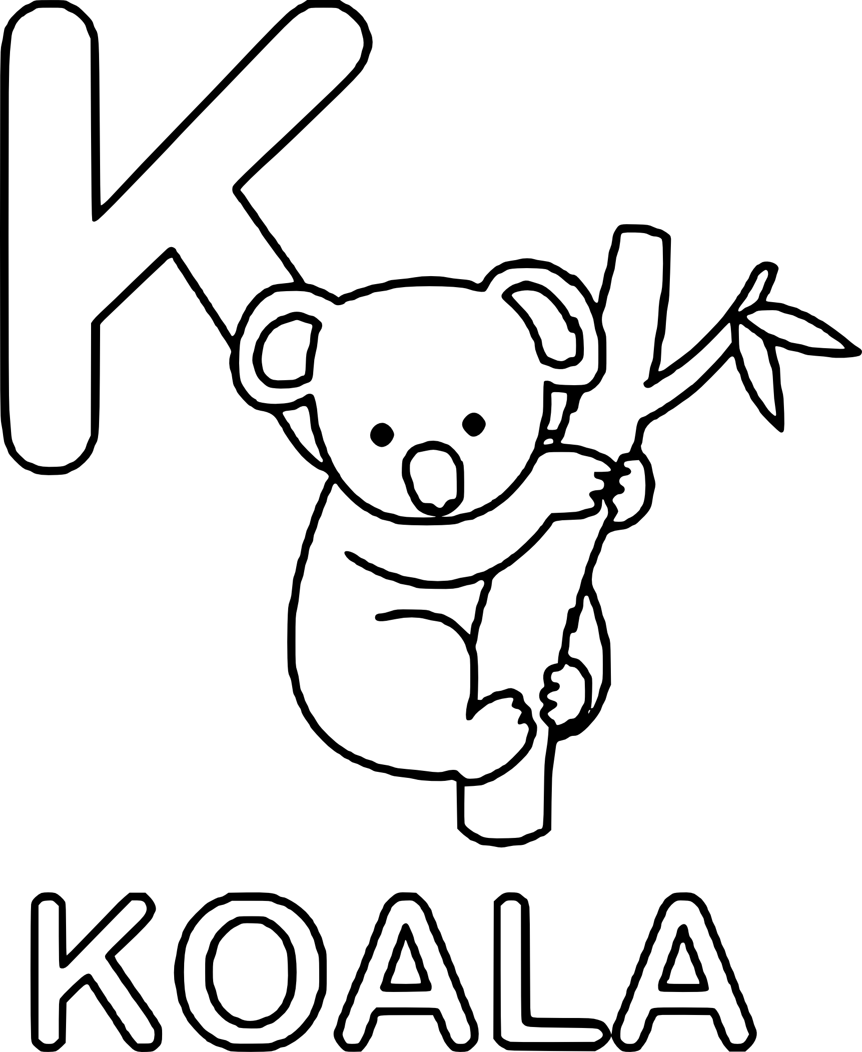 Coloriage Koala Alphabet À Imprimer avec Coloriage À Imprimer H