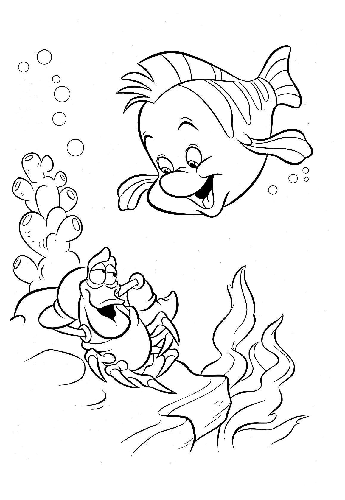 Coloriage La Petite Sirène #127279 (Films D'Animation avec Coloriage Dessin Sirene