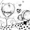 Coloriage Ladybug Et Chat Noir Line Art Illustration | Etsy intérieur Coloriage Ladybug,