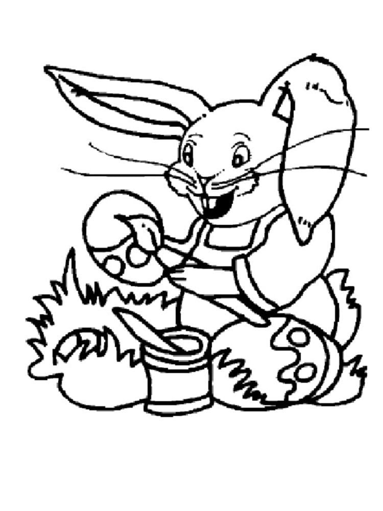 Coloriage Lapin De Pâques : 20 Coloriages À Imprimer avec Dessin Lapin De Pâques Facile,