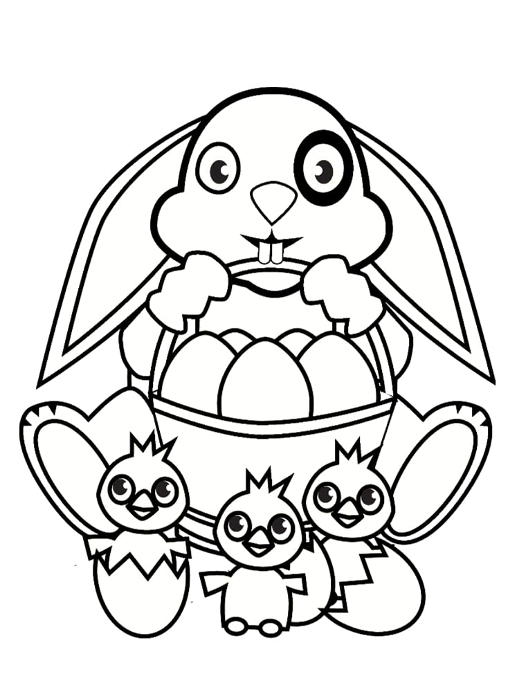 Coloriage Lapin De Pâques : 20 Coloriages À Imprimer destiné Dessin Lapin De Pâques Facile,