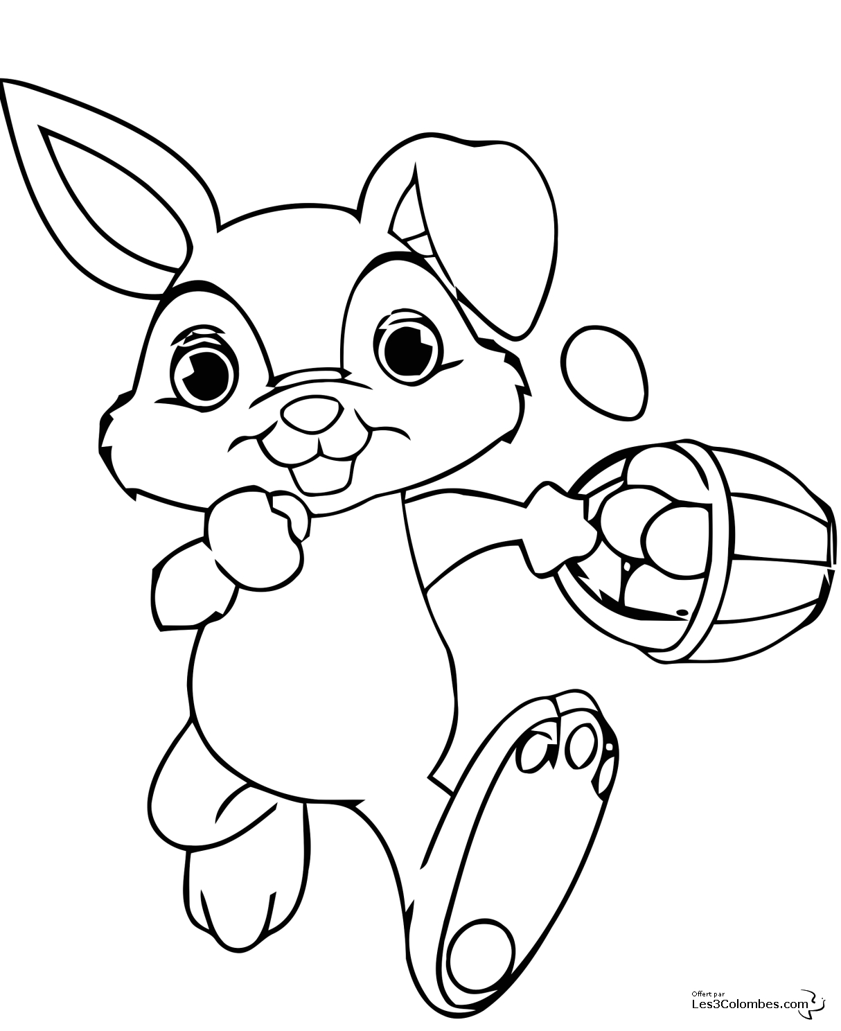 Coloriage Lapin De Paques A Imprimer Gratuit pour Dessin Lapin De Pâques Facile,