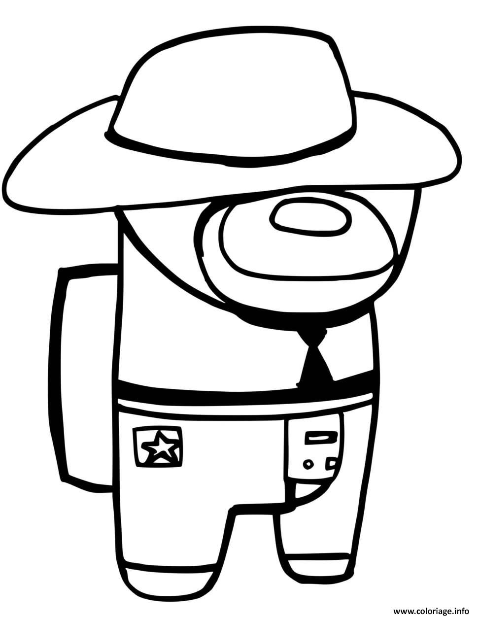 Coloriage Le Cowboy Among Us Dessin Among Us À Imprimer encequiconcerne Coloriage U