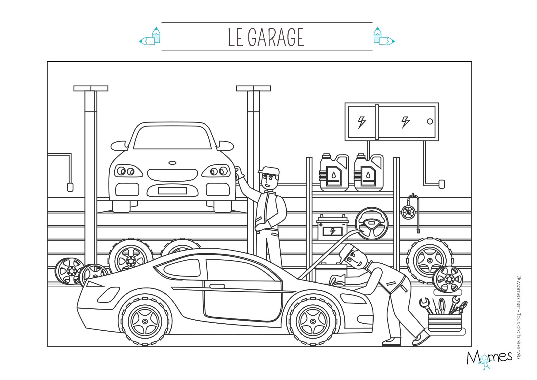 Coloriage Le Garage Automobile | Momes tout Coloriage Dessin Route
