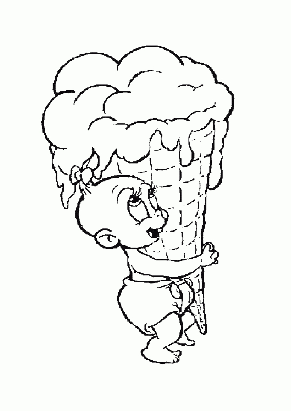 Coloriage Le Petit Bébé Et Sa Grosse Glace pour Coloriage Bebe,