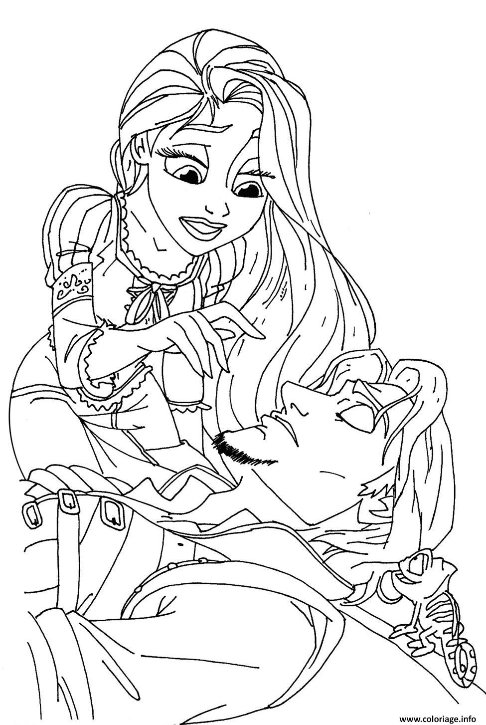 Coloriage Le Prince De Raiponce Est Malade Dessin Raiponce encequiconcerne Coloriage Raiponce