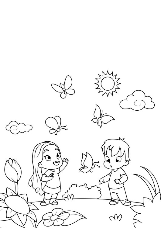 Coloriage Le Printemps, L&amp;#039;Été Arrive - Coloriages Gratuits destiné Coloriage L&amp;amp;#039;Été