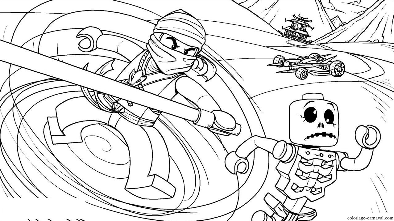 Coloriage Lego Ninjago Cole Fighting Skeletons Dessin serapportantà Coloriage Ninjago