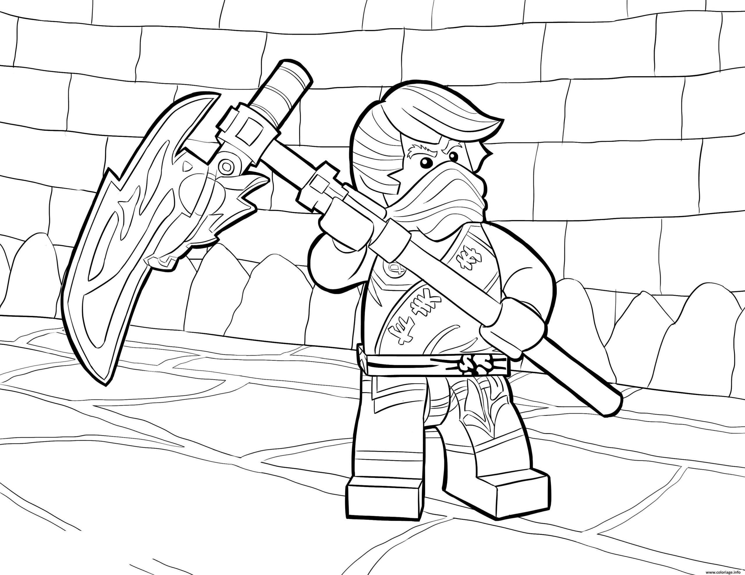 Coloriage Lego Ninjago Cole Tournament Of Elements Dessin destiné Coloriage Ninjago Saison 9