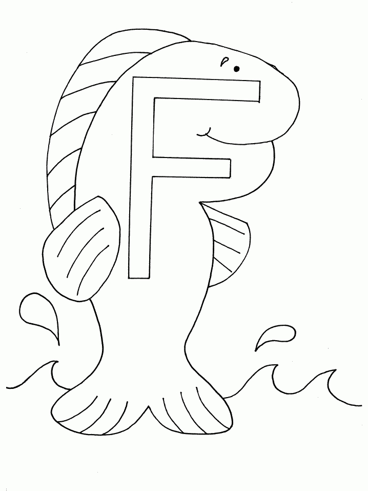 Coloriage Lettre | 321 Coloriage destiné F Dessin