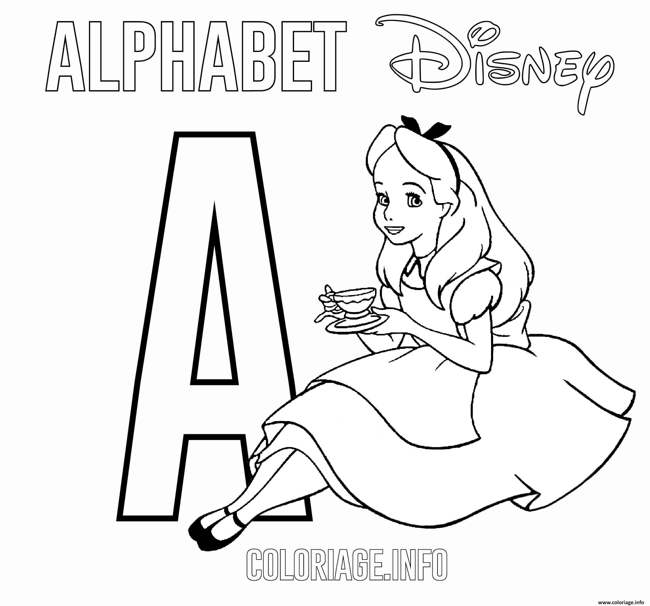 Coloriage Lettre A Pour Alice Dessin Alphabet Disney À avec I Dessin Lettre