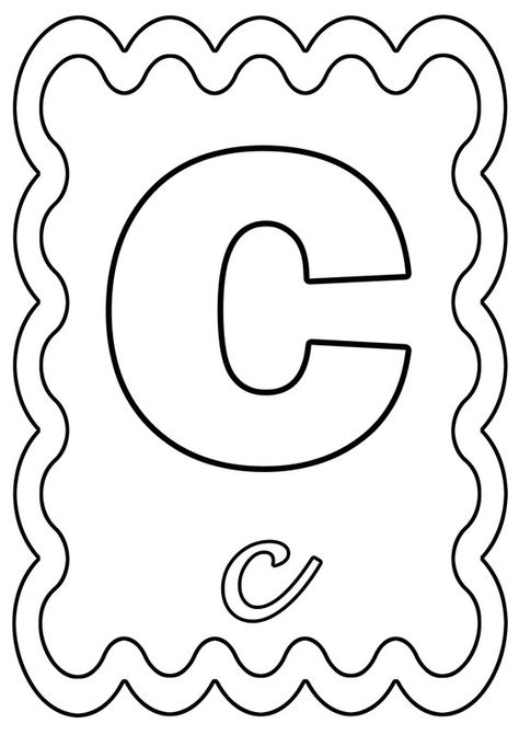 Coloriage Lettre C À Colorier Ou À Gommettes. | Coloriage intérieur C Dessin Lettre