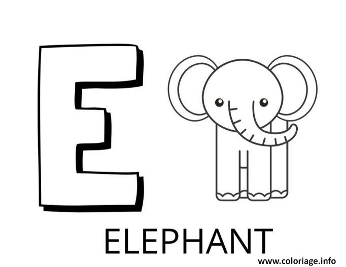 Coloriage Lettre E Comme Elephant Dessin Alphabet Des serapportantà La Lettre B Coloriage