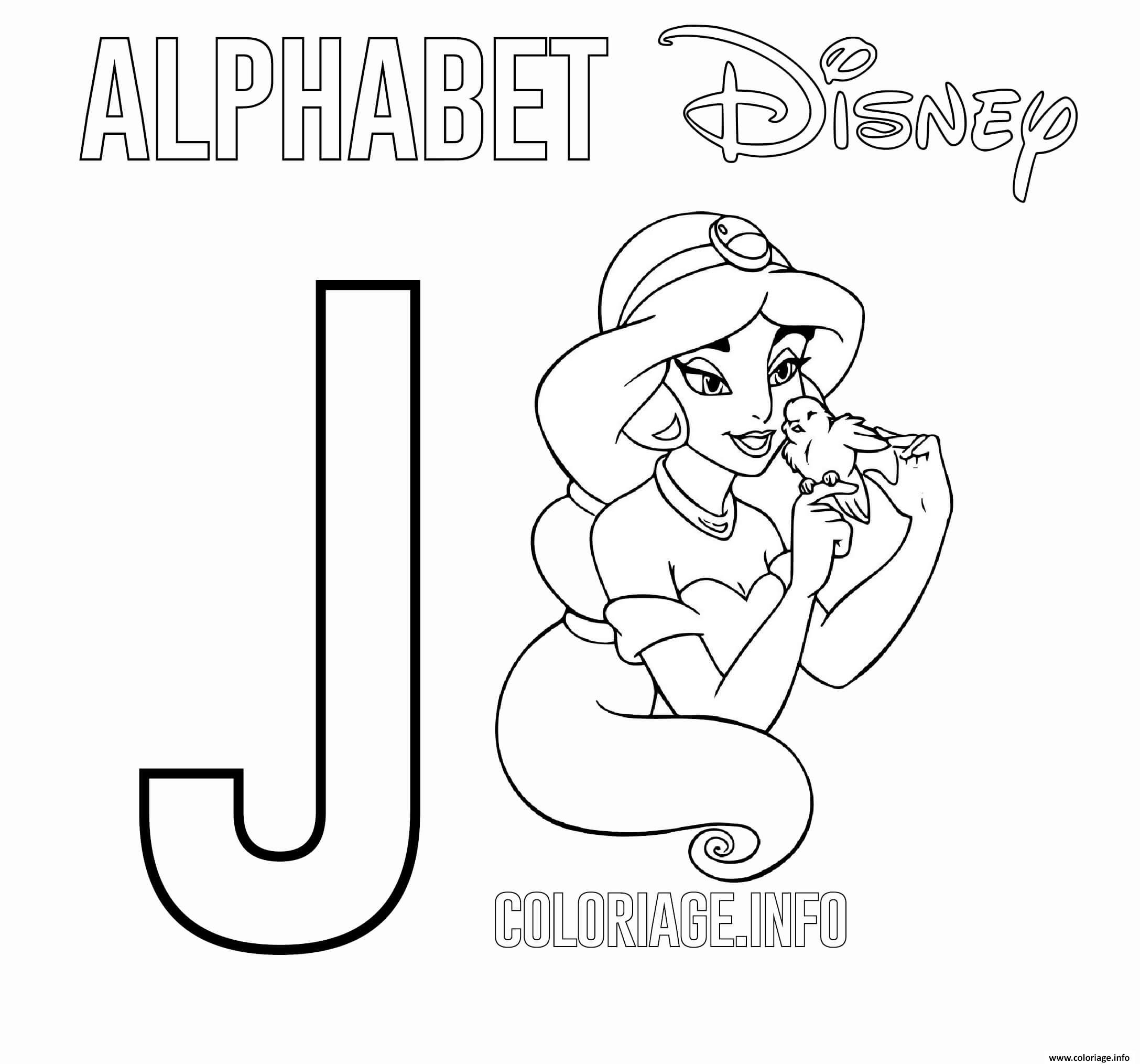 Coloriage Lettre J Pour Jasmine Dessin Alphabet Disney À encequiconcerne La Lettre B Coloriage