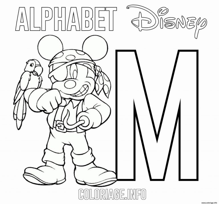 Coloriage Lettre M Pour Mickey Mouse Pirate Disney Dessin serapportantà M Dessin Lettre