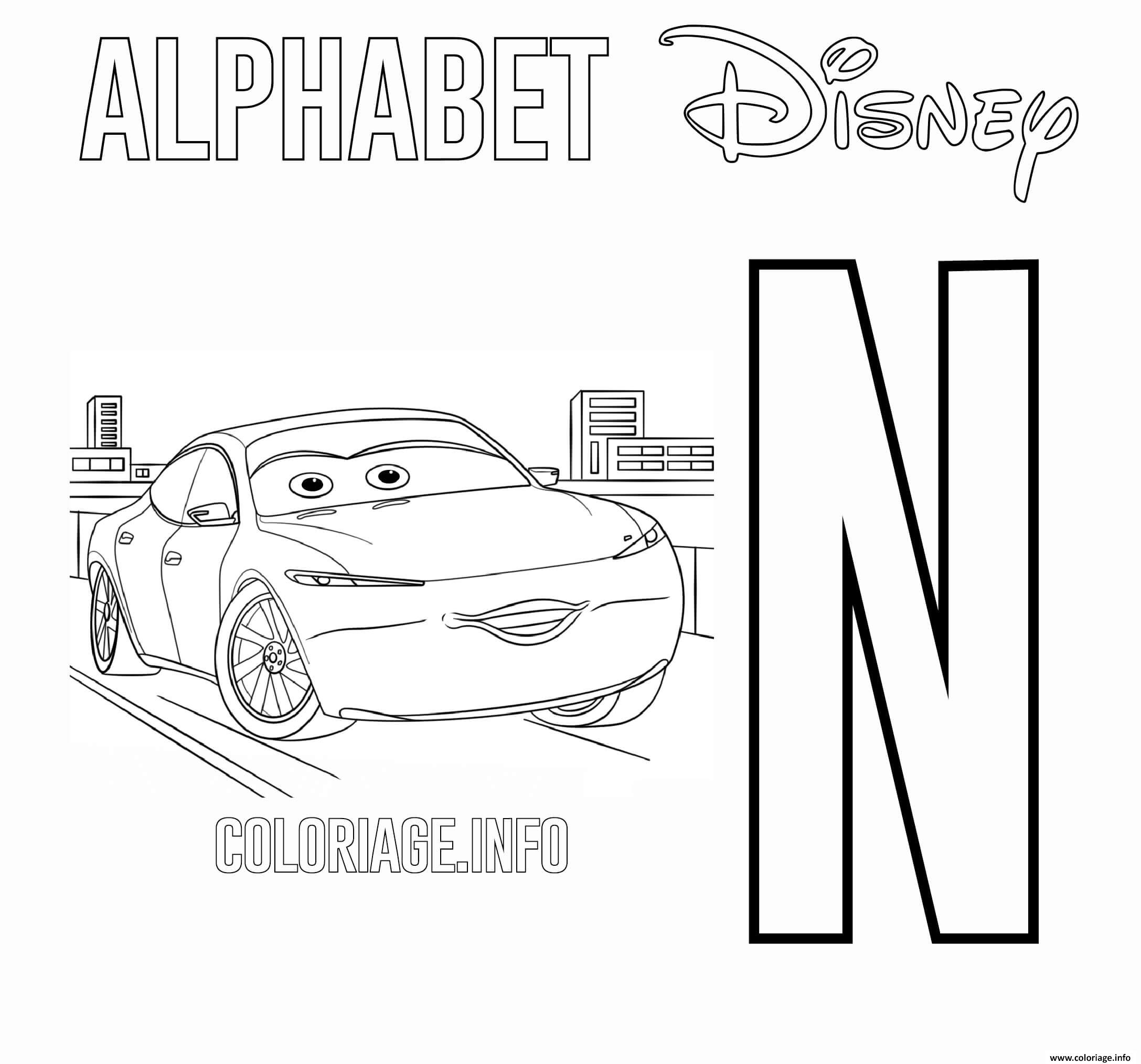 Coloriage Lettre N Pour Natalie Certain De Cars Dessin dedans N Dessin Lettre