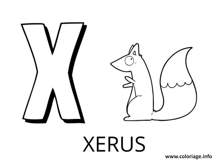 Coloriage Lettre X Comme Xerus Dessin Alphabet Des Animaux à La Lettre C Coloriage