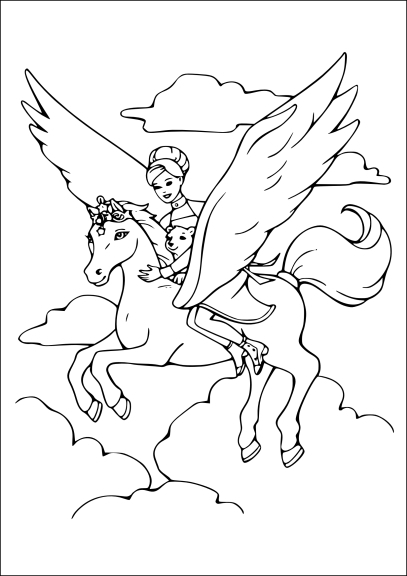 Coloriage Licorne Barbie À Imprimer Et Colorier pour Y Coloriage