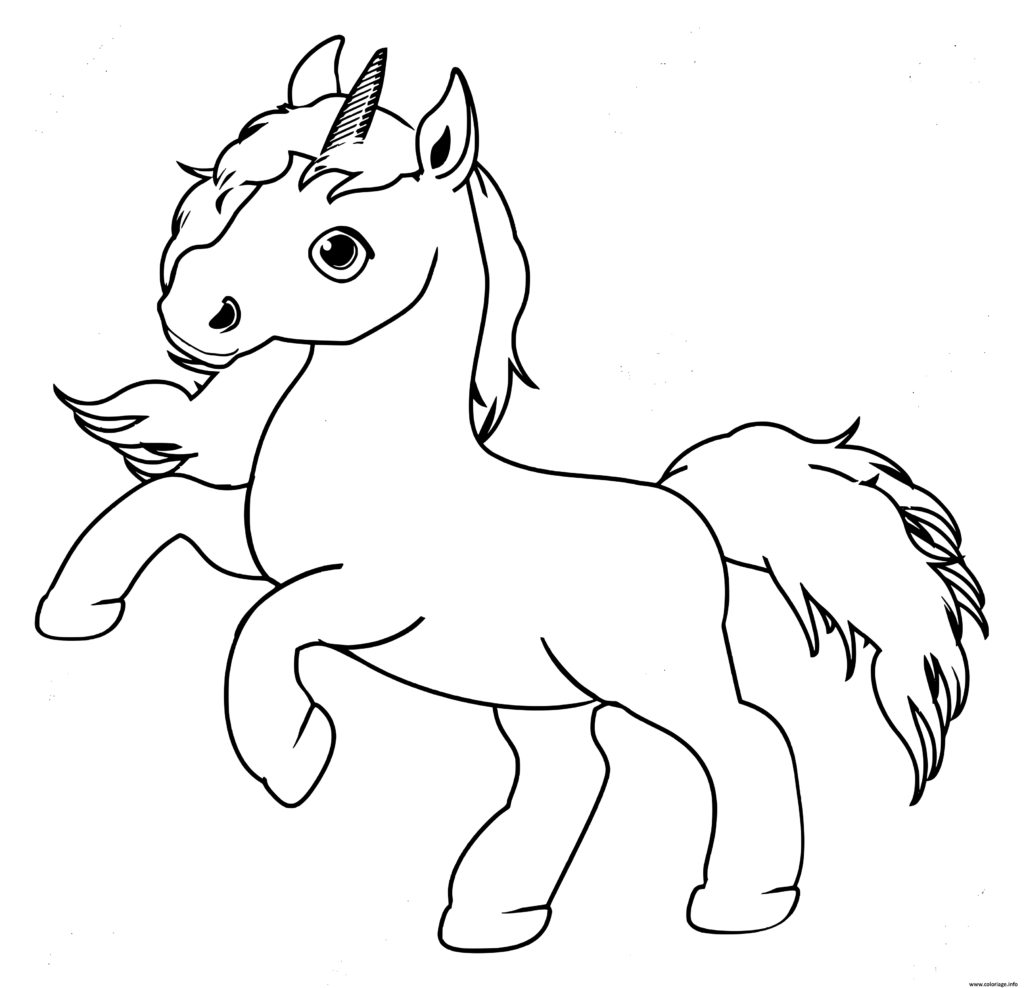 Coloriage Licorne : Dessin De Licorne Kawaii À Imprimer intérieur Dessin Kawaii Licorne