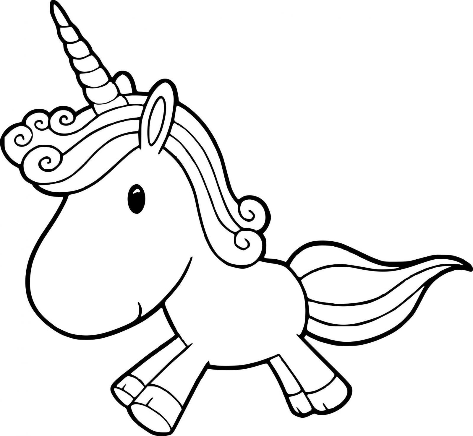 Coloriage Licorne Kawaii Facile | Unicorn Coloring Pages dedans Coloriage Unicorn A Imprimer