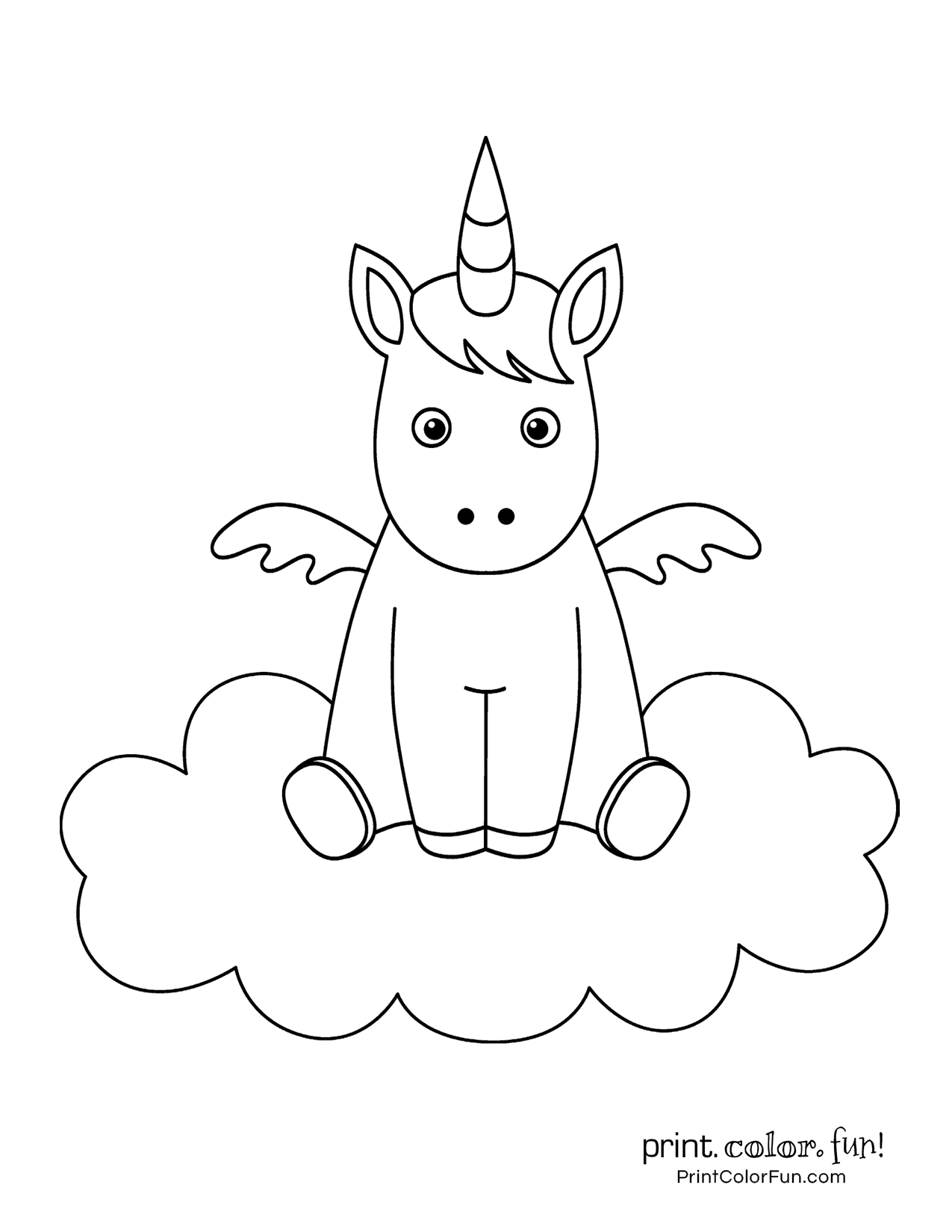 Coloriage Licorne Kawaii | Licorne Addict à Coloriage Unicorn Dessin