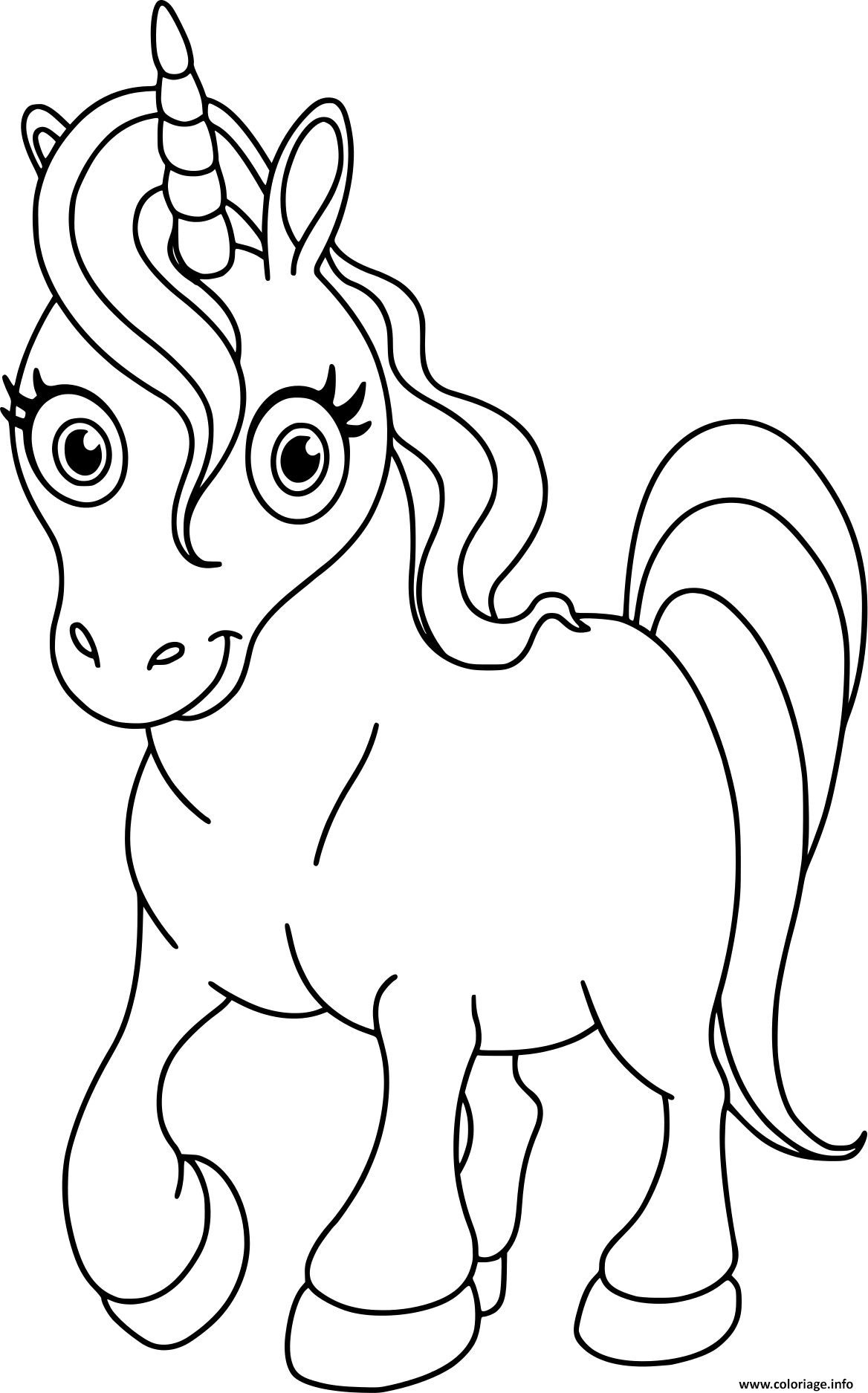 Coloriage Licorne Kawaii Princesse Facile Dessin Licorne À tout Coloriage Kawaii Facile,