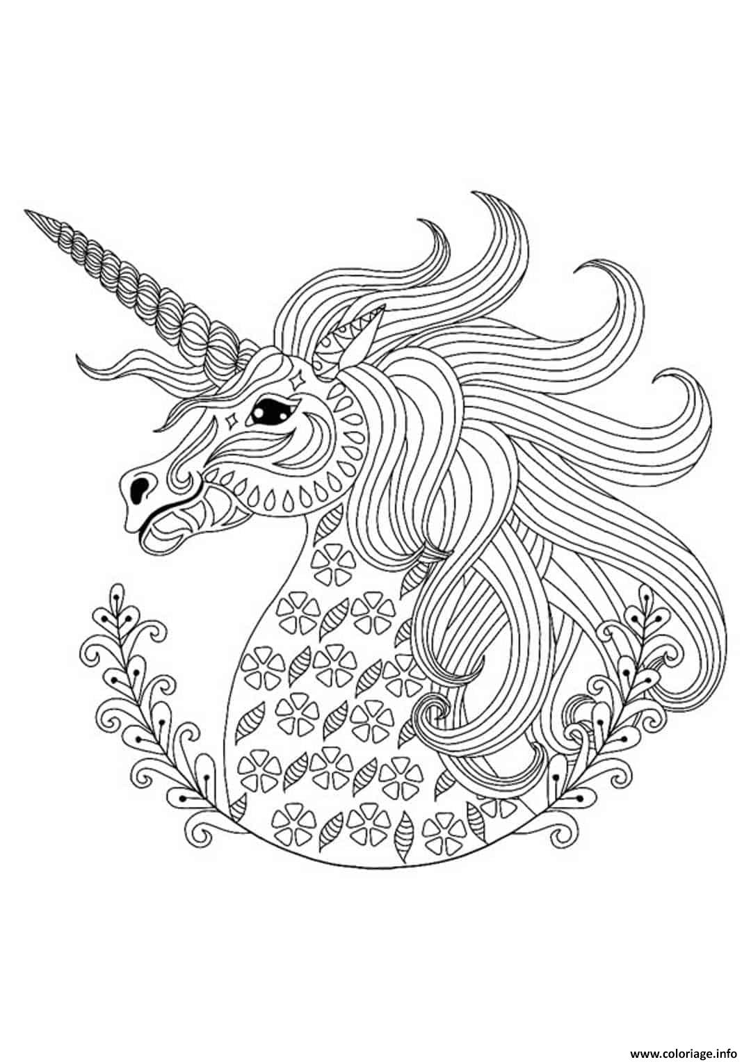 Coloriage Licorne Mandala Anti Stress Pour Adulte Dessin pour Dessin Pour Coloriage Pdf