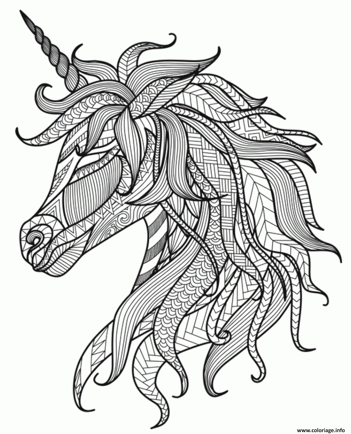 Coloriage Licorne Mandala Pour Adulte Difficile Dessin destiné Dessin Pour Coloriage Pdf