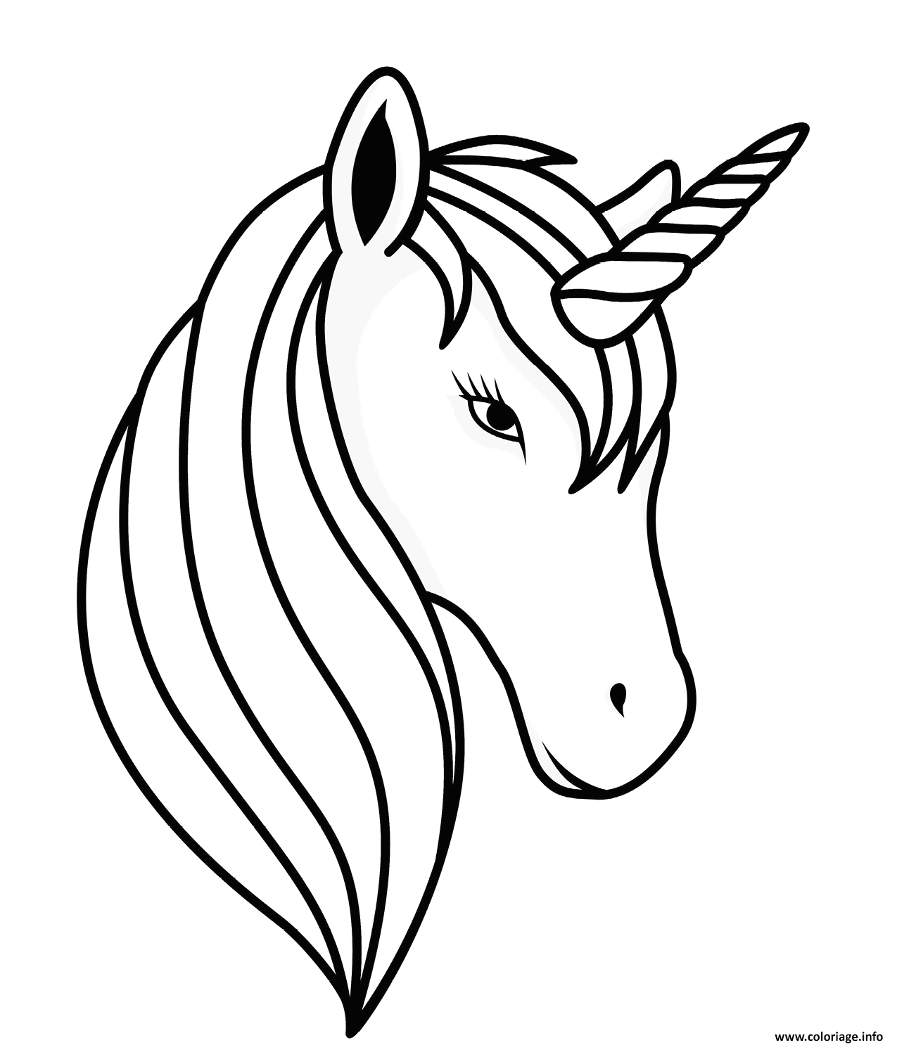 Coloriage Licorne Mature Avec Un Regard Percant Et Cheveux avec Coloriage C 17