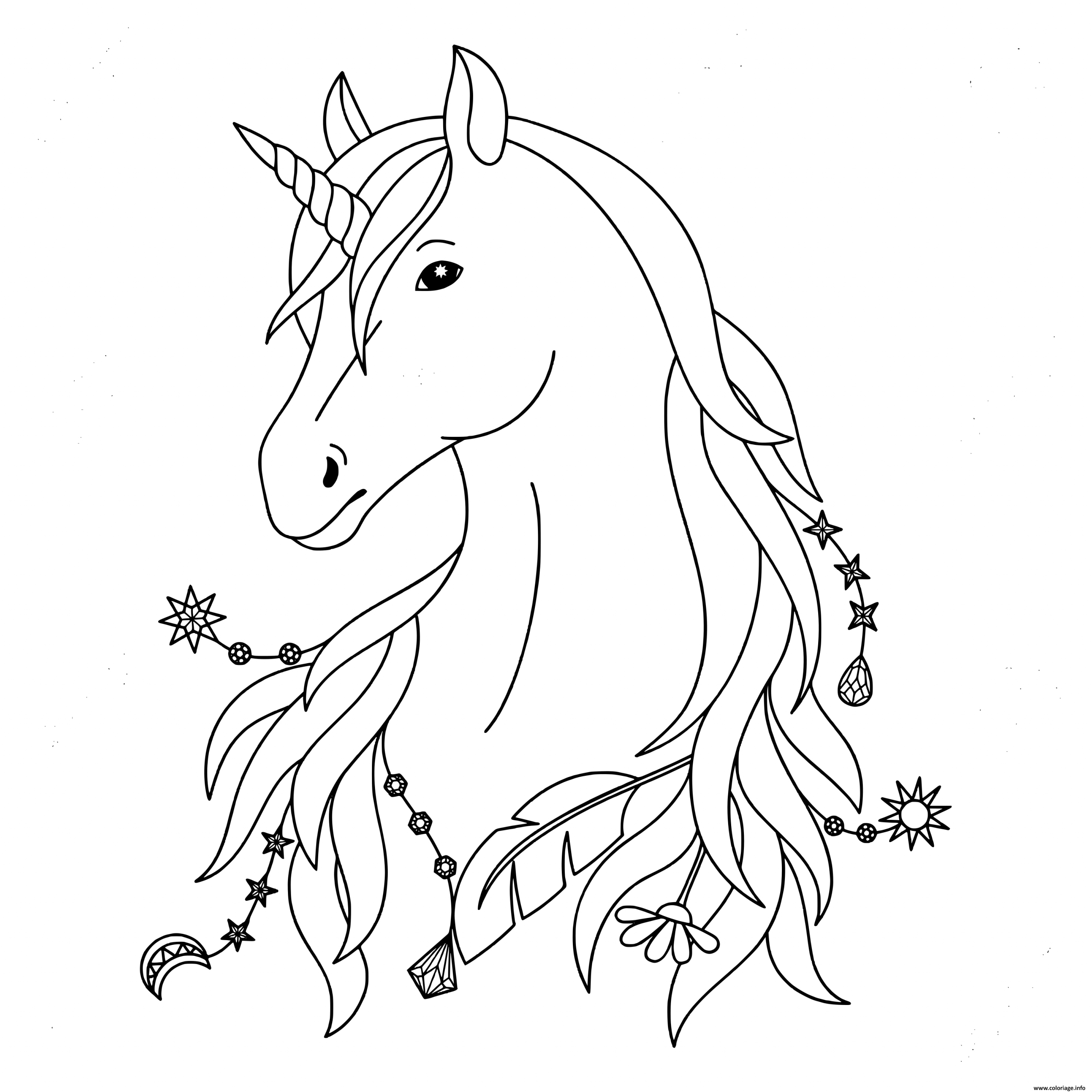 Coloriage Licorne Simple Noir Et Blanc Dessin Licorne À concernant Y En Dessin