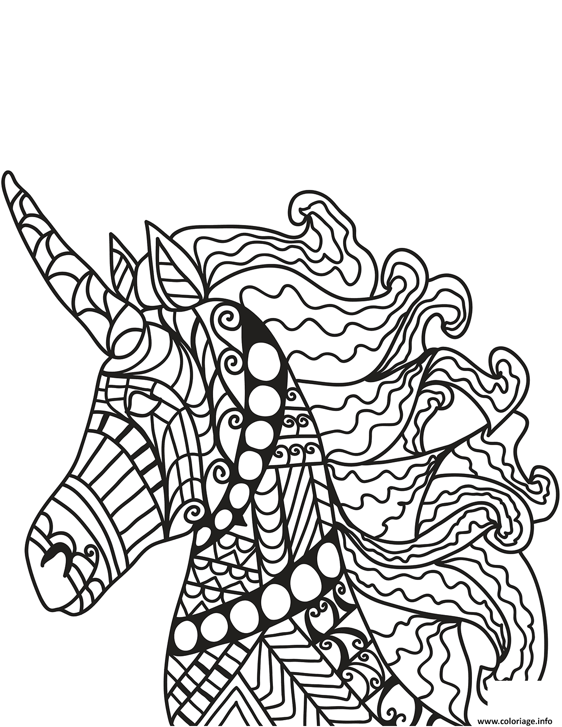 Coloriage Licorne Zentangle 27 Dessin Licorne À Imprimer concernant Coloriage Unicorn,