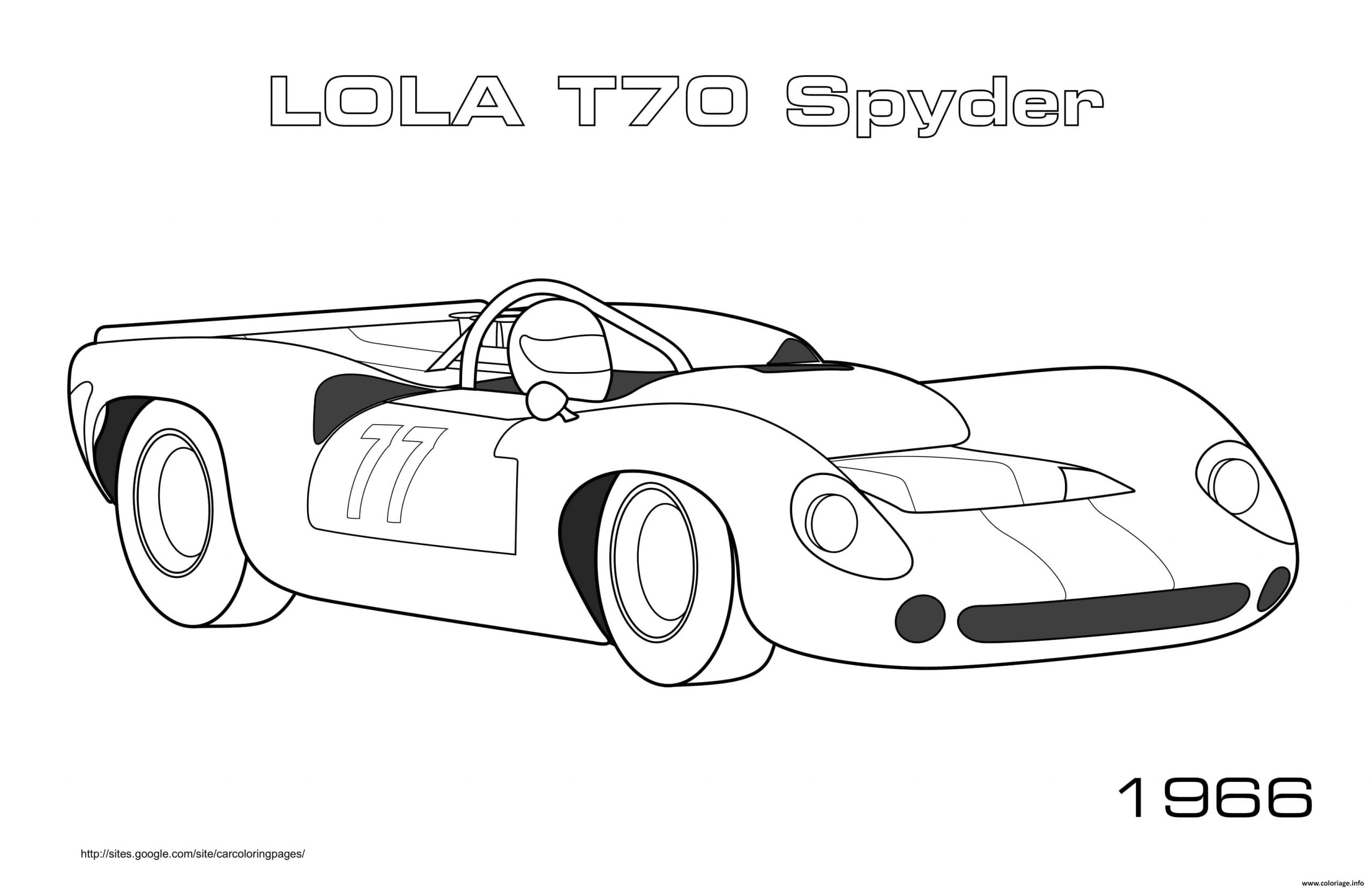 Coloriage Lola T70 Spyder 1966 Dessin Voiture De Course À dedans Coloriage Voiture De Course