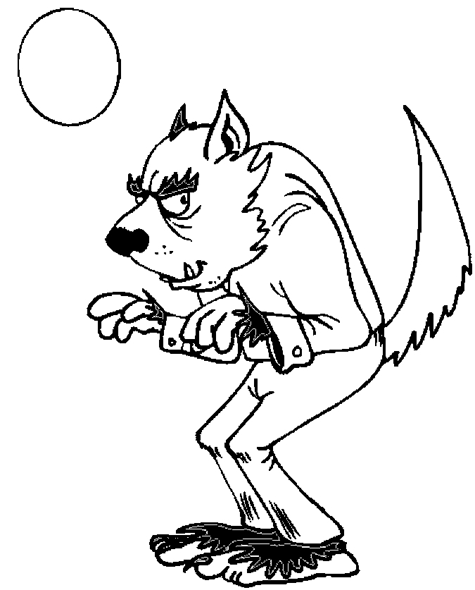 Coloriage Loup Garou #100004 (Personnages) - Album De avec Coloriage Loup