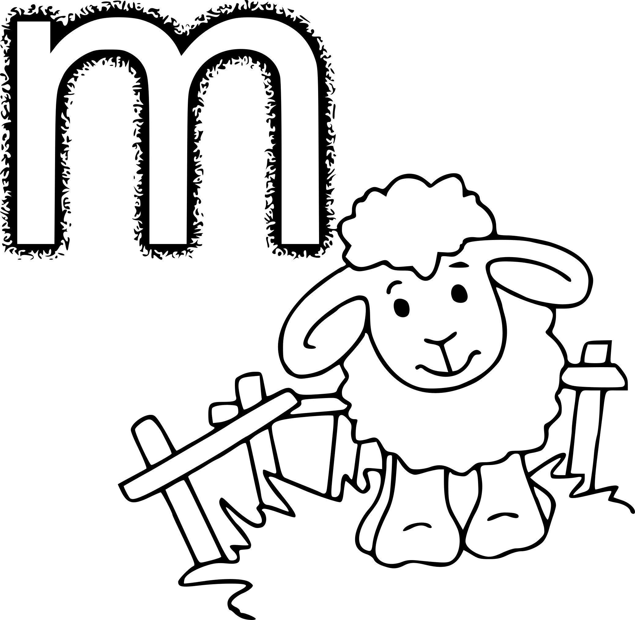 Coloriage M Comme Mouton À Imprimer concernant M Dessin Lettre