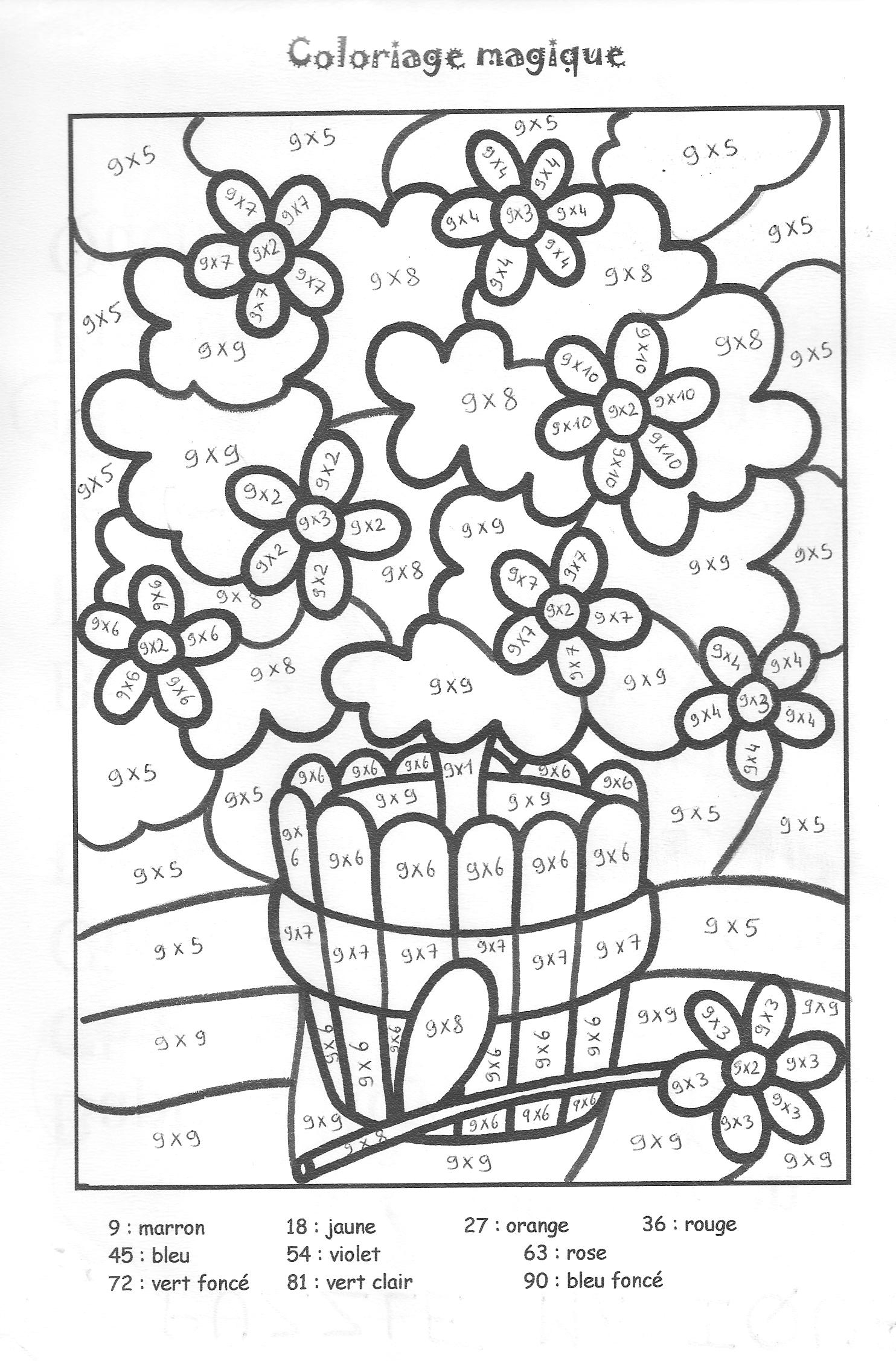 Coloriage Magique 6Eme Multiplication - Tables De avec Coloriage Magique 6Ème