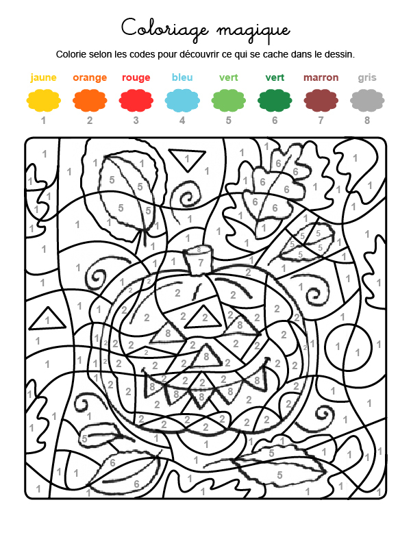 Coloriage Magique Amusant De Halloween concernant Coloriage Magique S