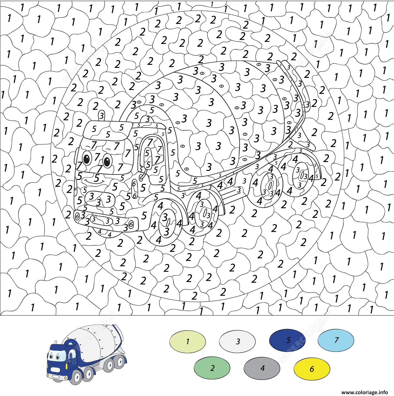 Coloriage Magique Ce2 Cartoon Concrete Mixer Dessin concernant Coloriage Magique Jusqu&amp;amp;#039;À 20