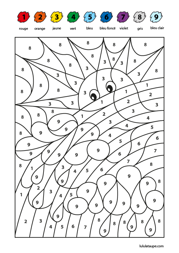 Coloriage Magique, Chiffres De 1 À 9 - Lulu La Taupe, Jeux à Coloriage De 5 Ans