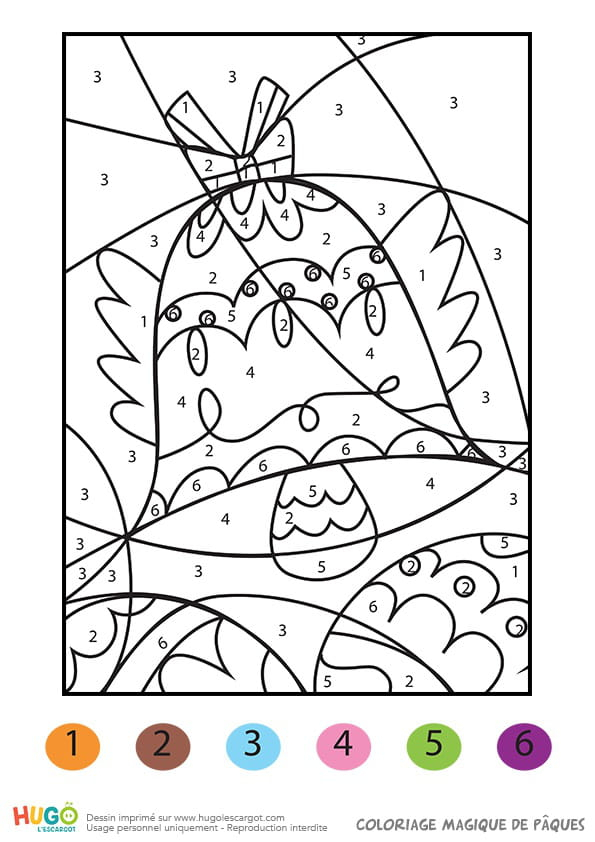 Coloriage Magique Cloches De Pâques dedans Dessin De Coloriage Magique