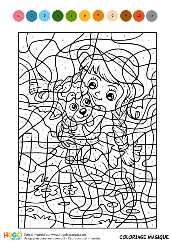 Coloriage Magique Cm1, La Fermière Et Son Mouton avec Coloriage Magique U