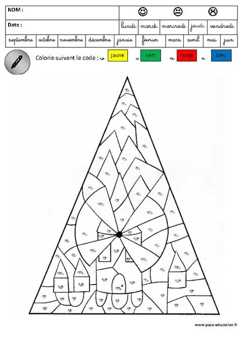 Coloriage Magique - Lecture - Maternelle - Grande Section tout Coloriage Magique Son M