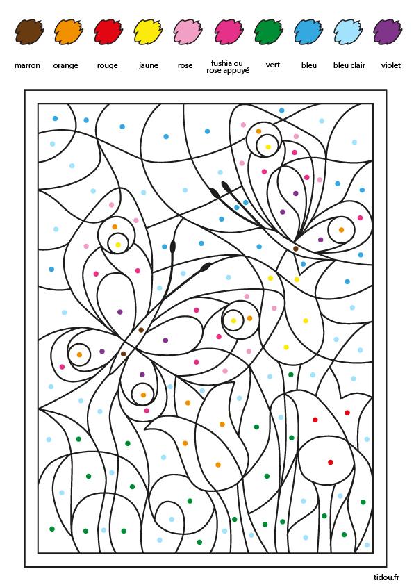 Coloriage Magique, Les Couleurs - Des Papillons Et Des pour Coloriage Magique S